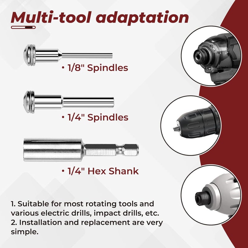 Prozwee 20PCS（10 * 1.5"+10 * 1.97"） Cut Off Wheels with 3PCS Shank(1/4" Hex Shank+1/4" Mandrel+1/8" Mandrel),Fiberglass Reinforced Rotary Tool Cutting Disc Set - Image 4